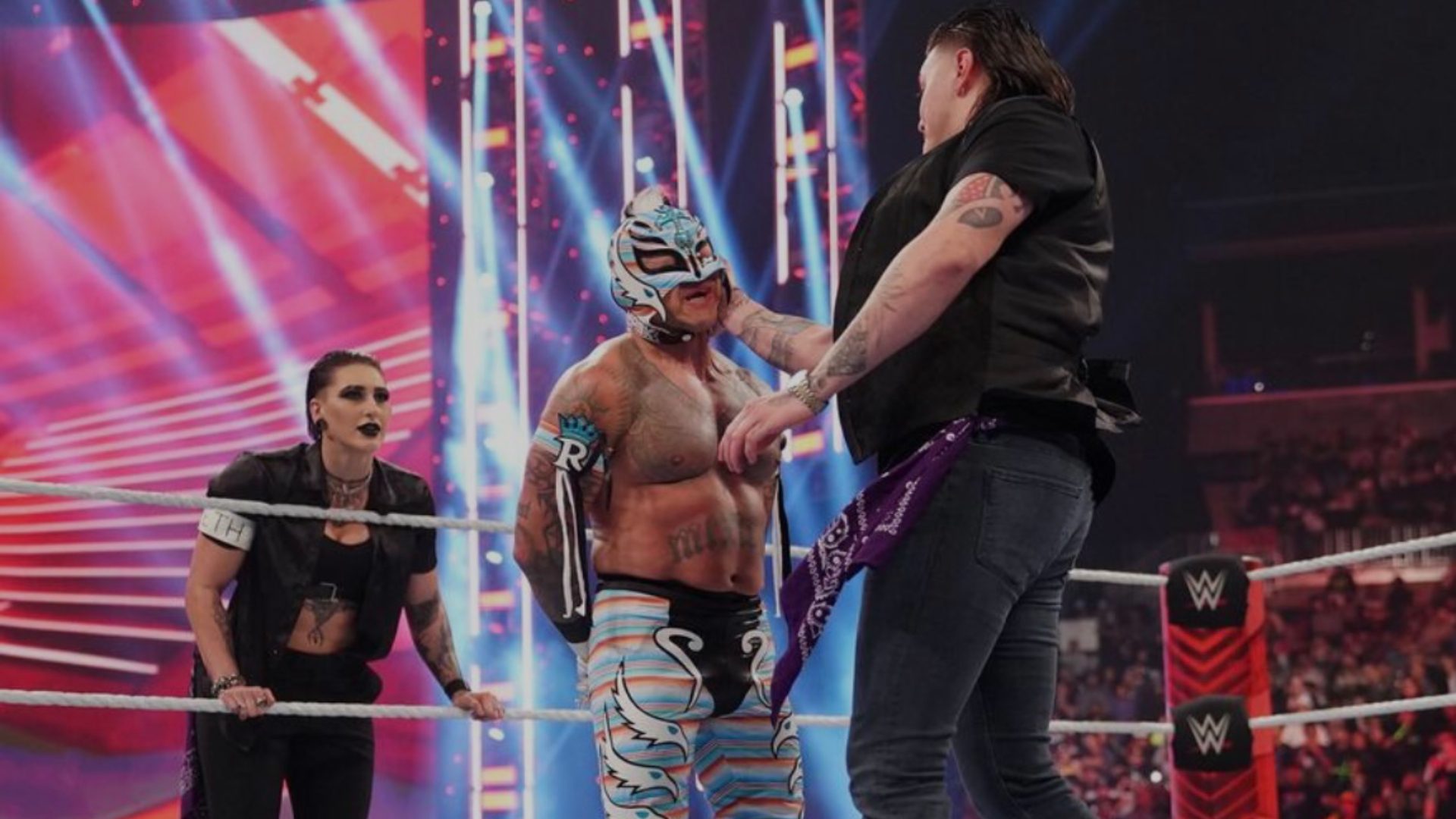 5. ⁠Dominick Mysterio Supporting Rey Mysterio