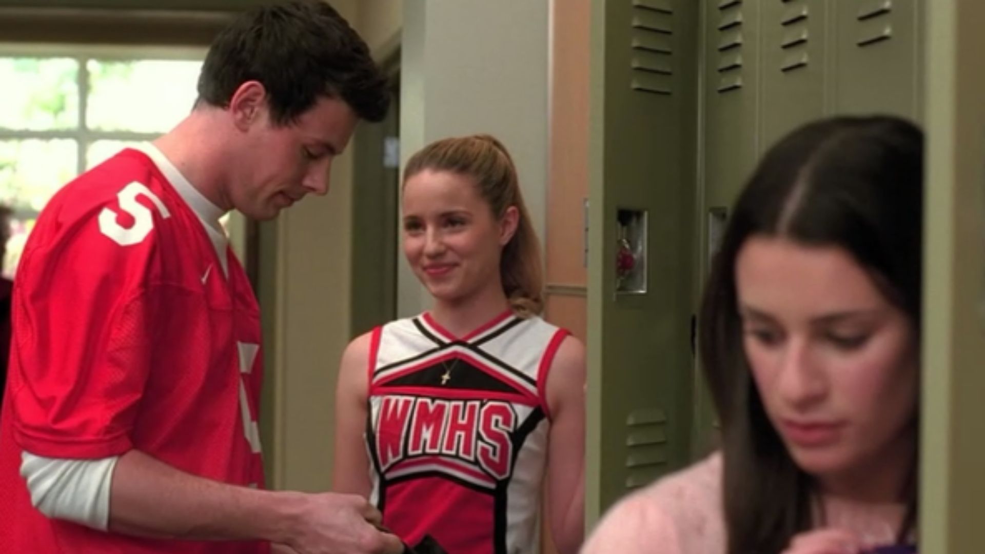 Rachel, Finn, and Quinn in Glee