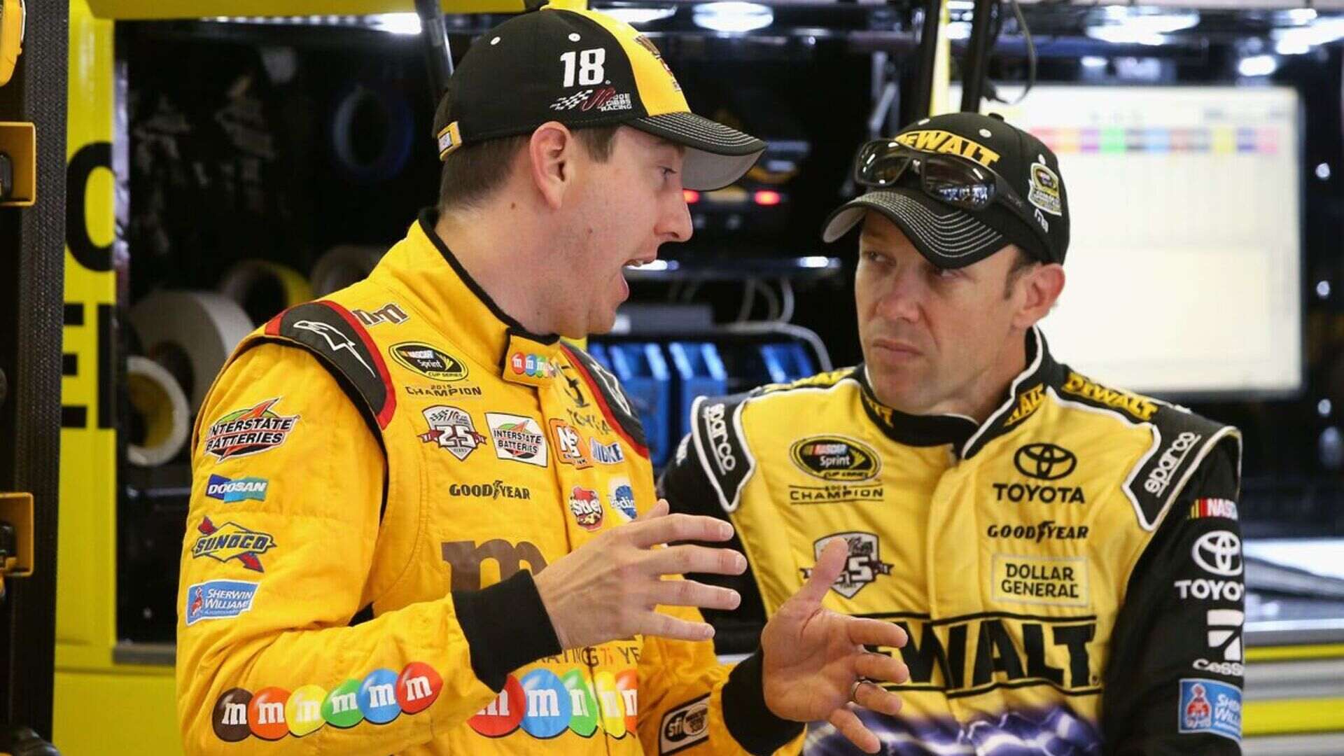 14. Kyle Busch vs. Denny Hamlin vs. Carl Edwards (JGR Trio, 2015–2016)