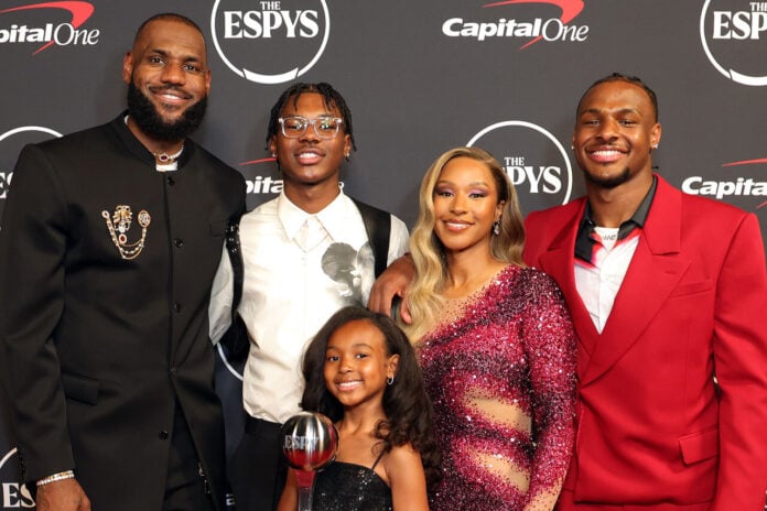 LeBron James and his family