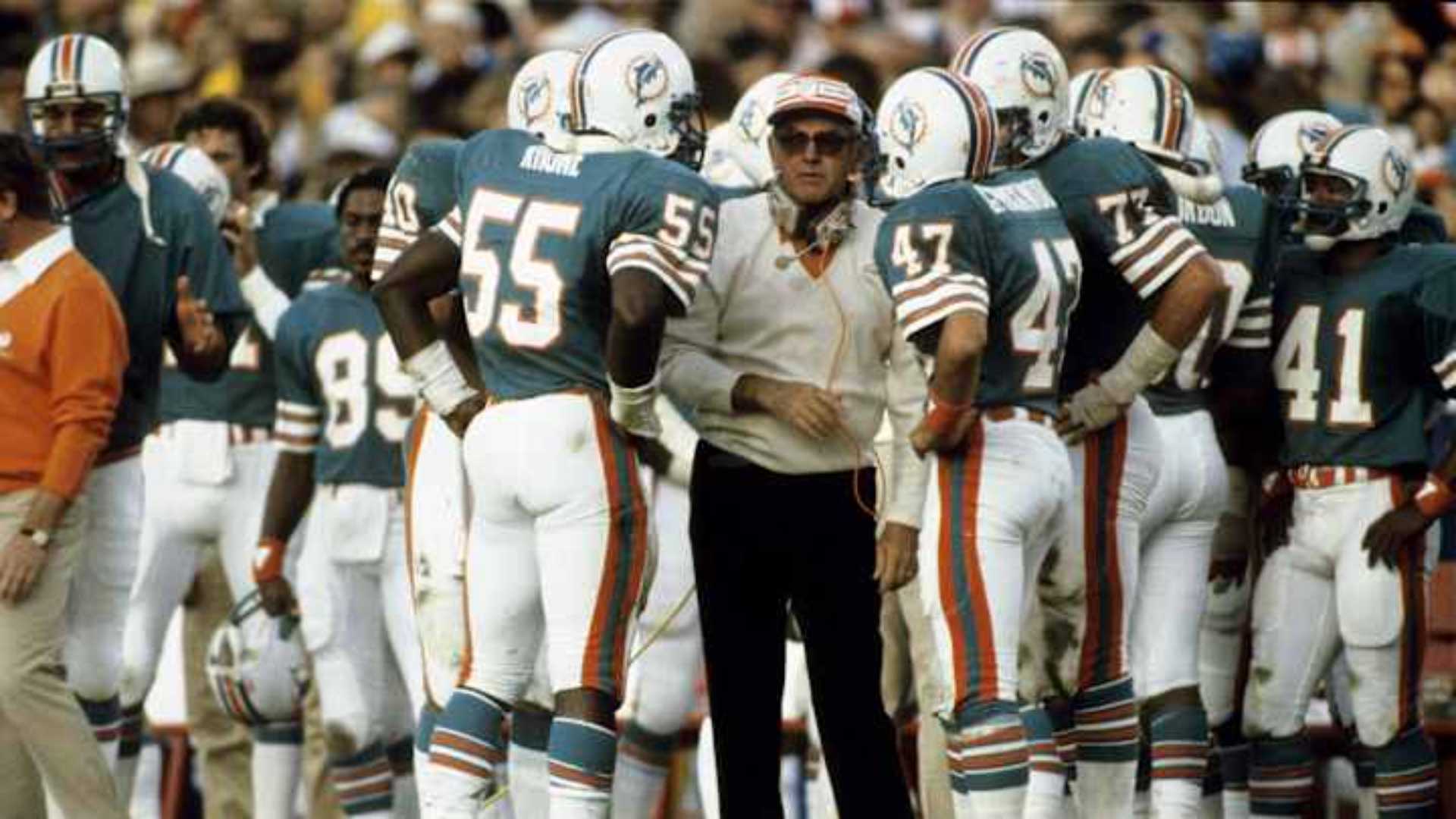 5. Miami Dolphins (1972 Perfect Season) - Aqua and orange classic