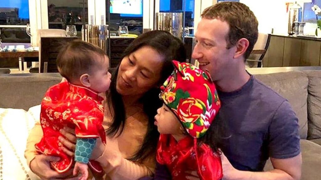 Mark Zuckerberg with his children
