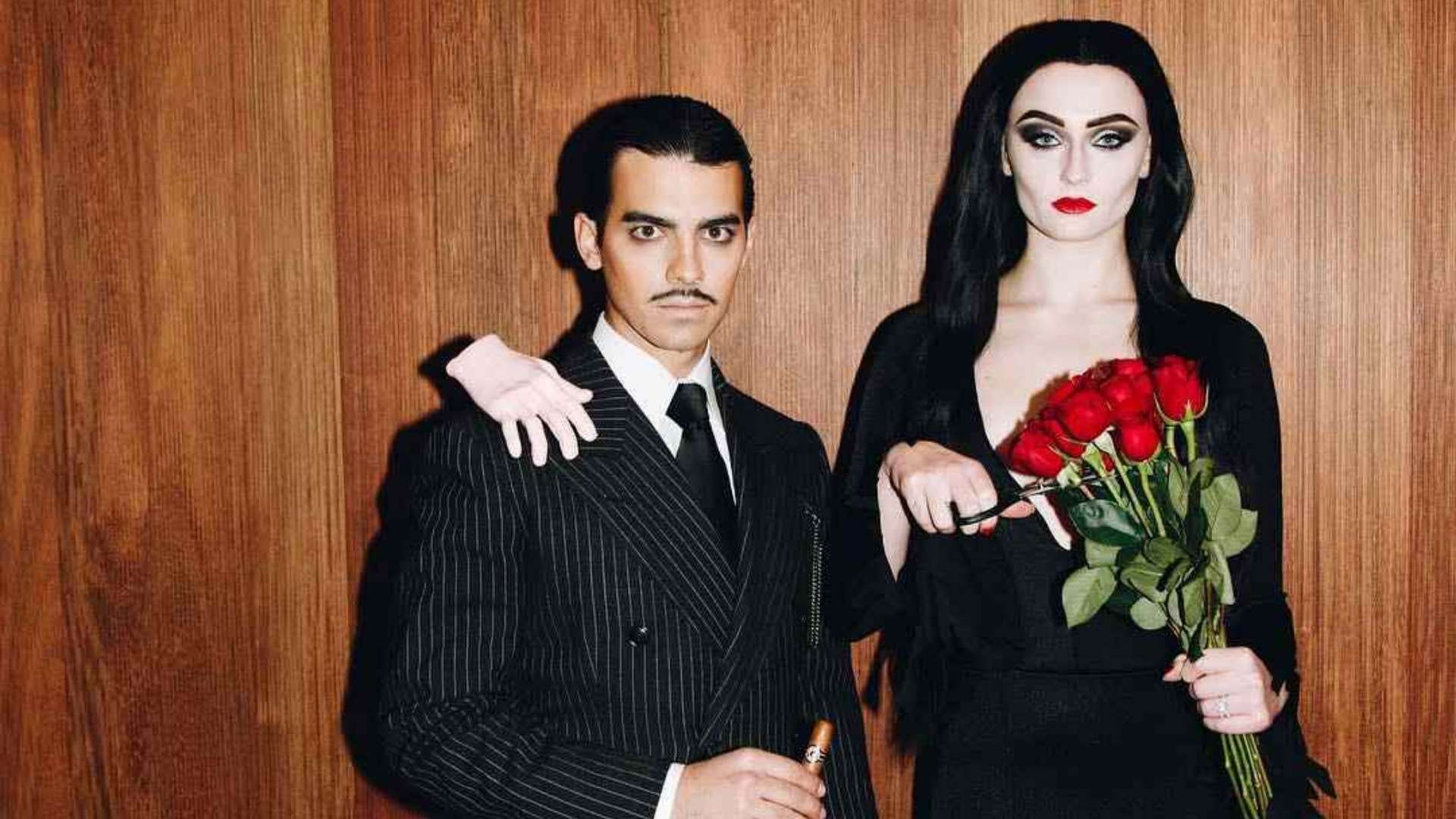 Joe Jonas and Sophie Turner as Gomez and Morticia Addams