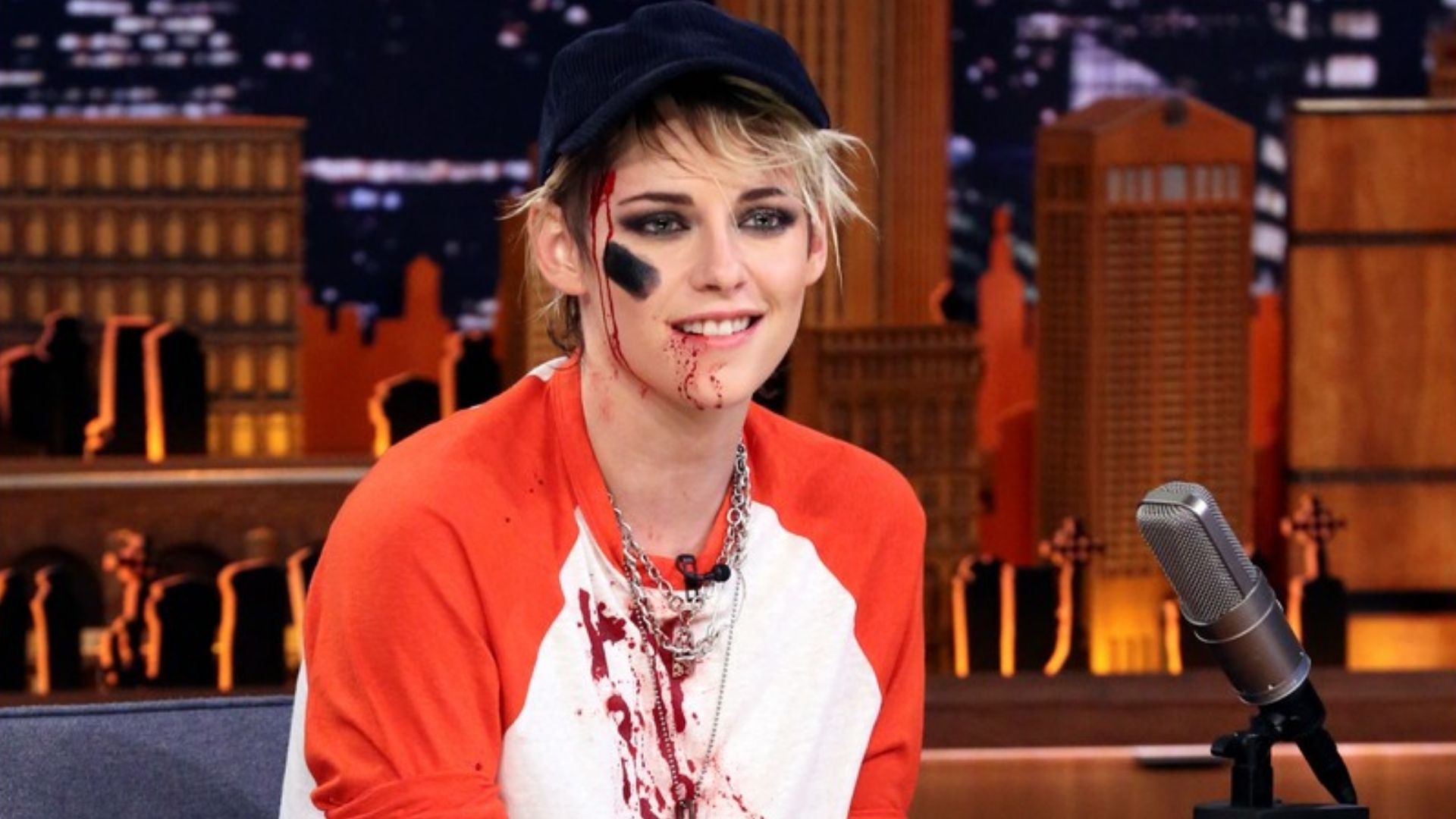 Kristen Stewart as a Bloody Baseball Player