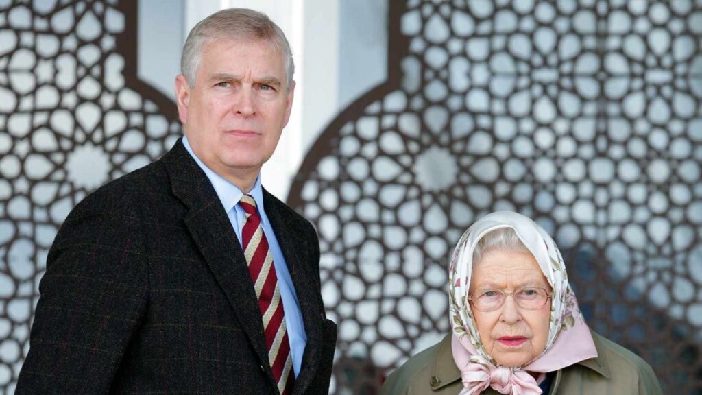 Prince Andrew with Queen Elizabeth II