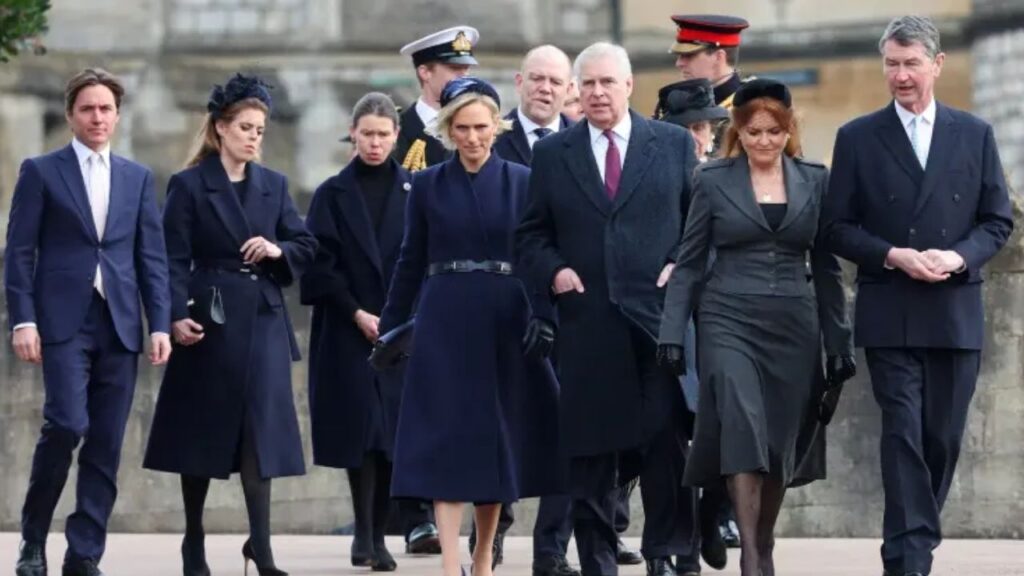 Prince Andrew with the royals