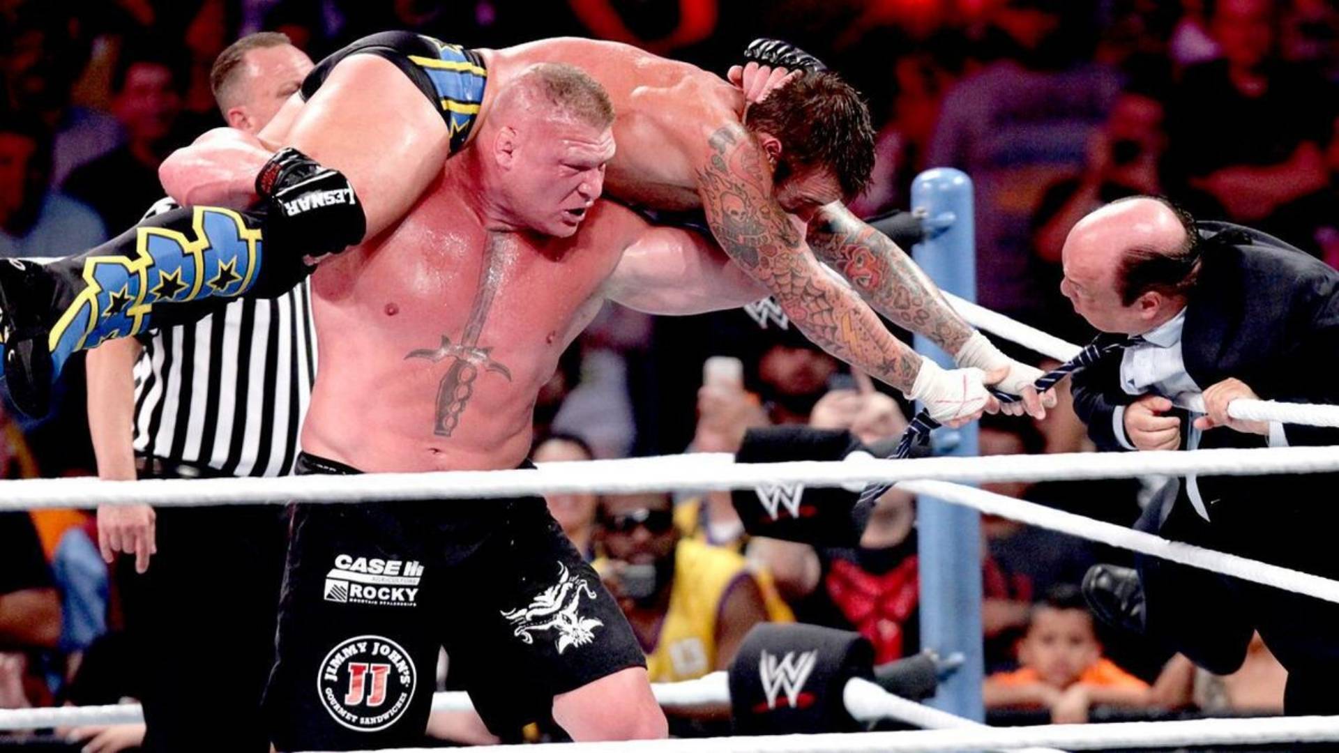 8- Slaying CM Punk at SummerSlam (2013)