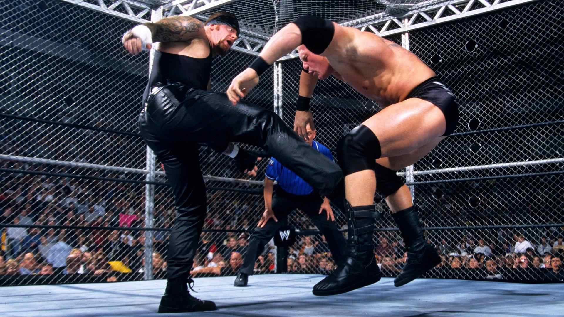 12- The Undertaker vs. Brock Lesnar - No Mercy 2002 (Hell in a Cell)