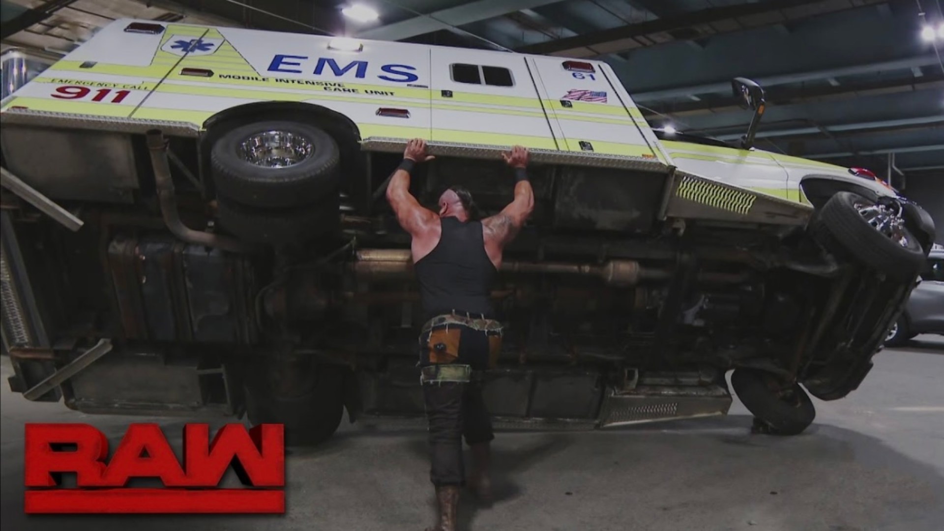 18.⁠ ⁠Braun Strowman Flips Ambulance with Roman Reigns Inside (April 10, 2017)