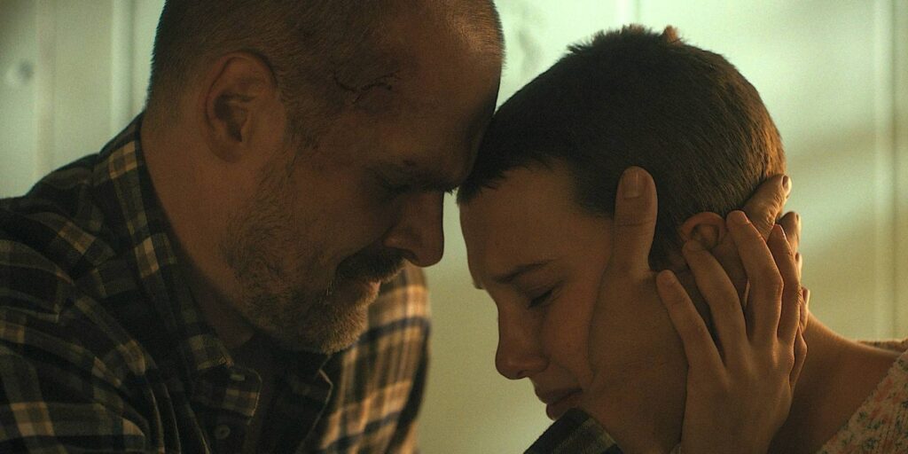 David Harbour and Millie Bobby Brown in 'Starnger Things' (Image: Netflix)