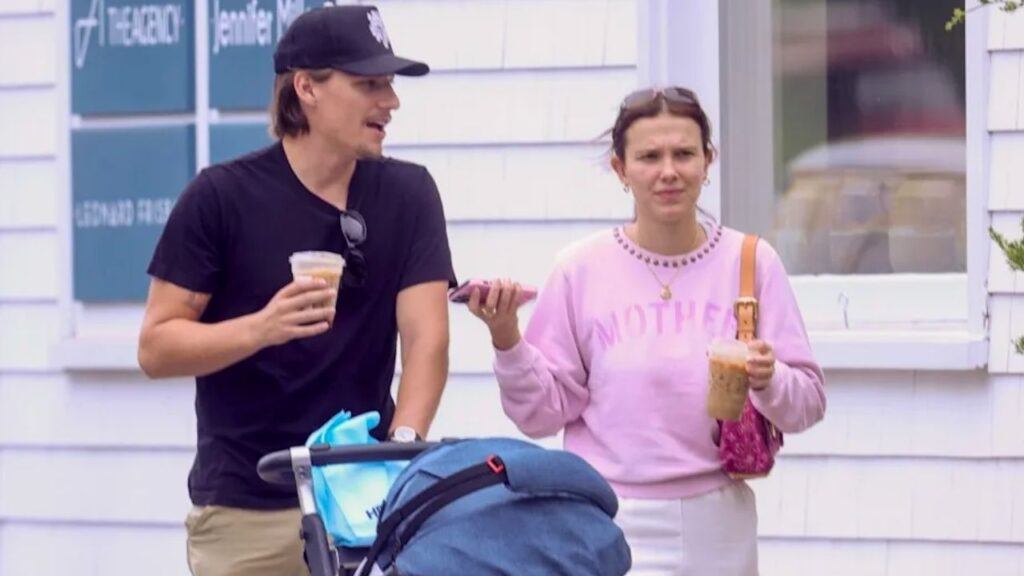 Millie and her husband with her baby