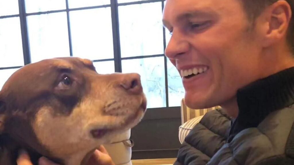 Tom Brady with his dog