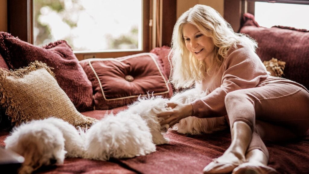 Barbra Streisand and her dog