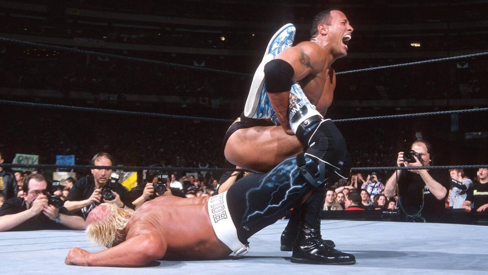1- The Rock vs. Hulk Hogan ("Icon vs. Icon," WrestleMania X8, 2002)