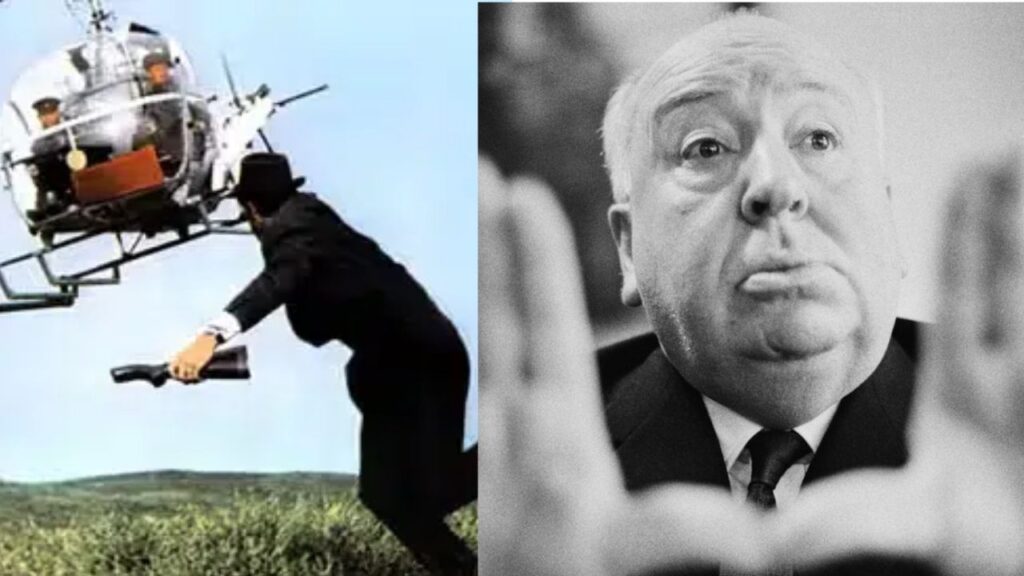 Helicopter chase scene in From Russia With Love and Alfred Hitchcock