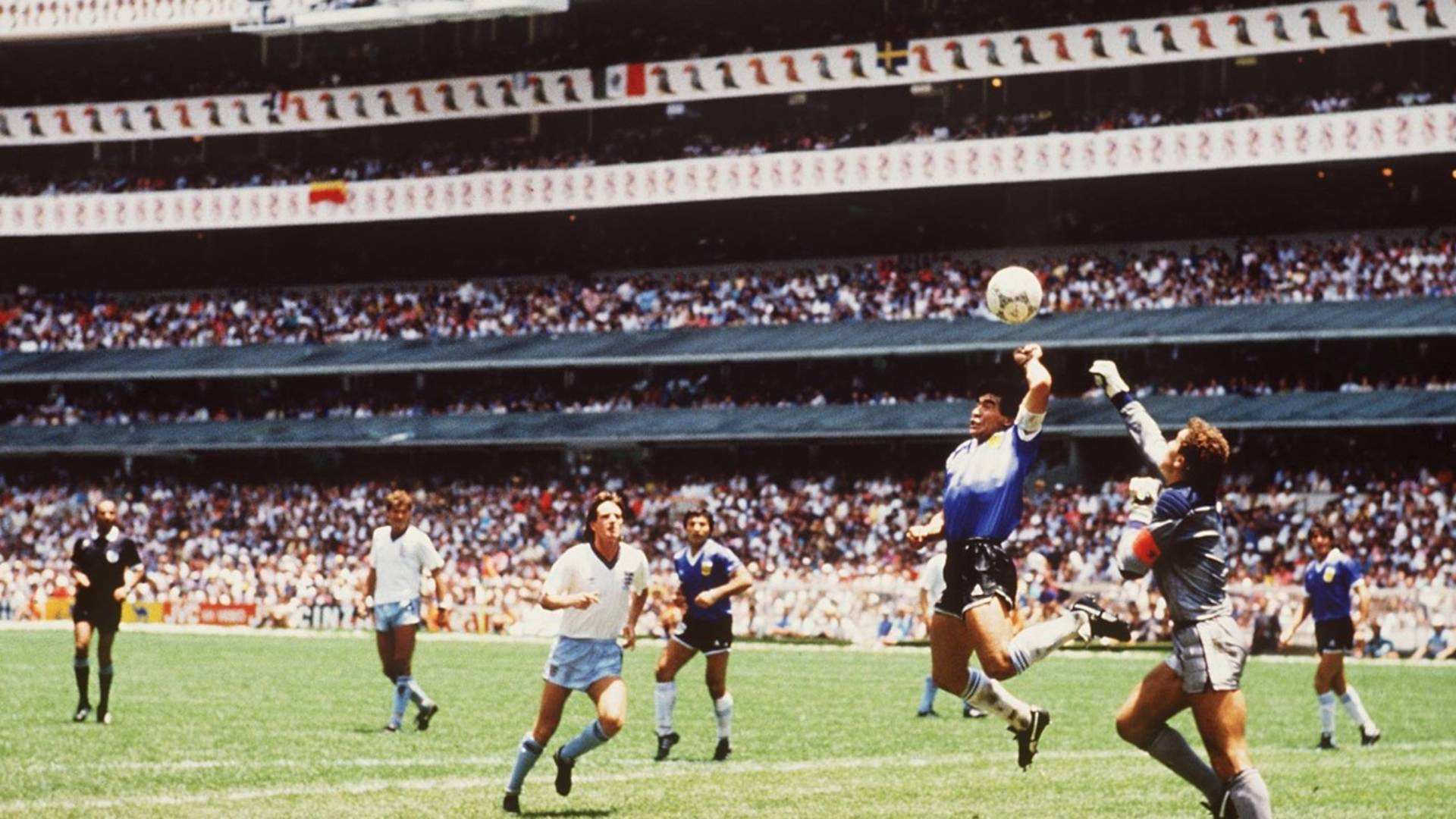 Diego Maradona's 'Hand of God' in 1986 World Cup