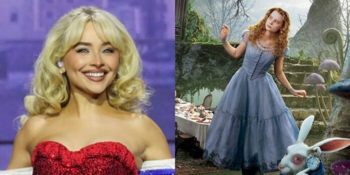 Sabrina Carpenter and 'Alice in Wonderland' (Image: instagram @sabrinacarpenter, Disney)