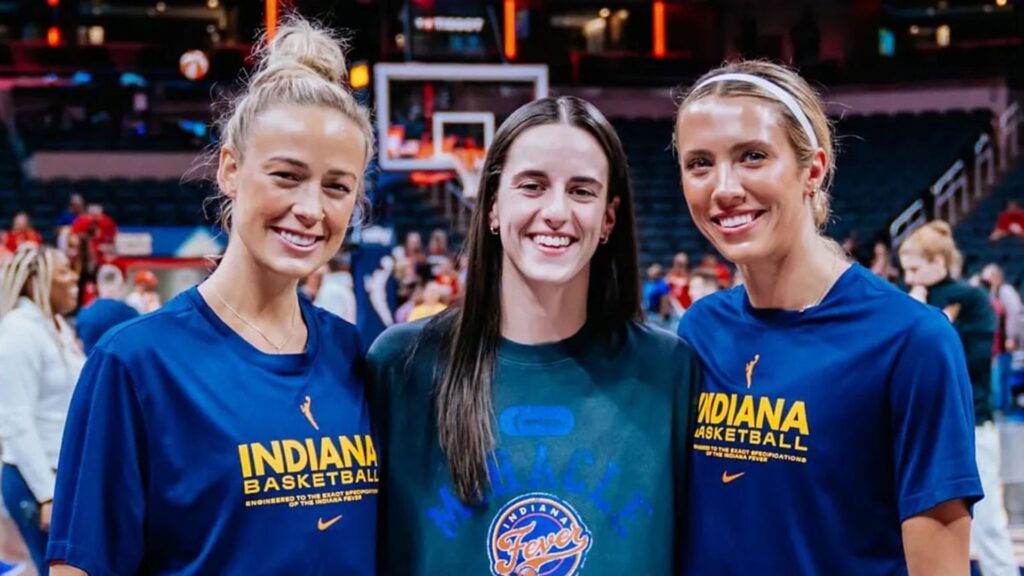 Sophie Cunningham and Caitlin Clark and Lexie Hull