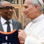 Spike Lee Surprises Pope Leo XIV With Custom Knicks Jersey During Vatican Audience Spike Lee With Pope Leo XIV