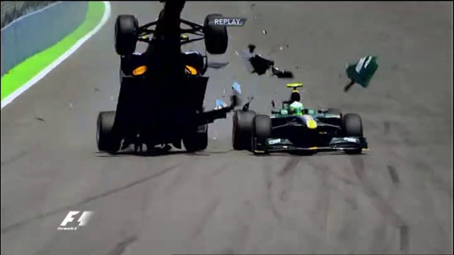 1. Mark Webber – Valencia 2010 Airborne Crash