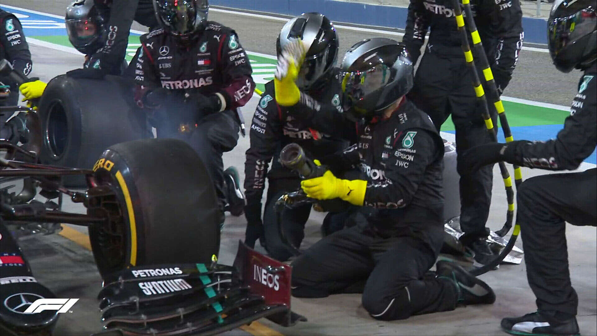 5. Mercedes – 2021 Sakhir “Crossed Tires” Crew