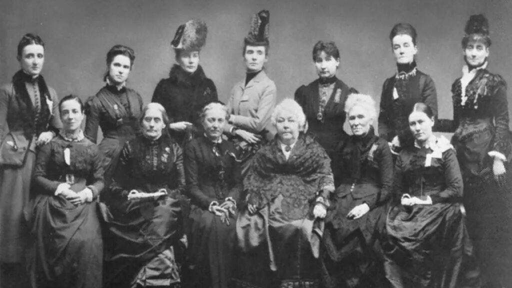 Matilda Joslyn Gage with her group