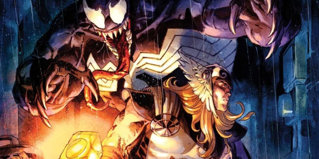 Venom and Thor In 'War of the Realms' (Image: Marvel)