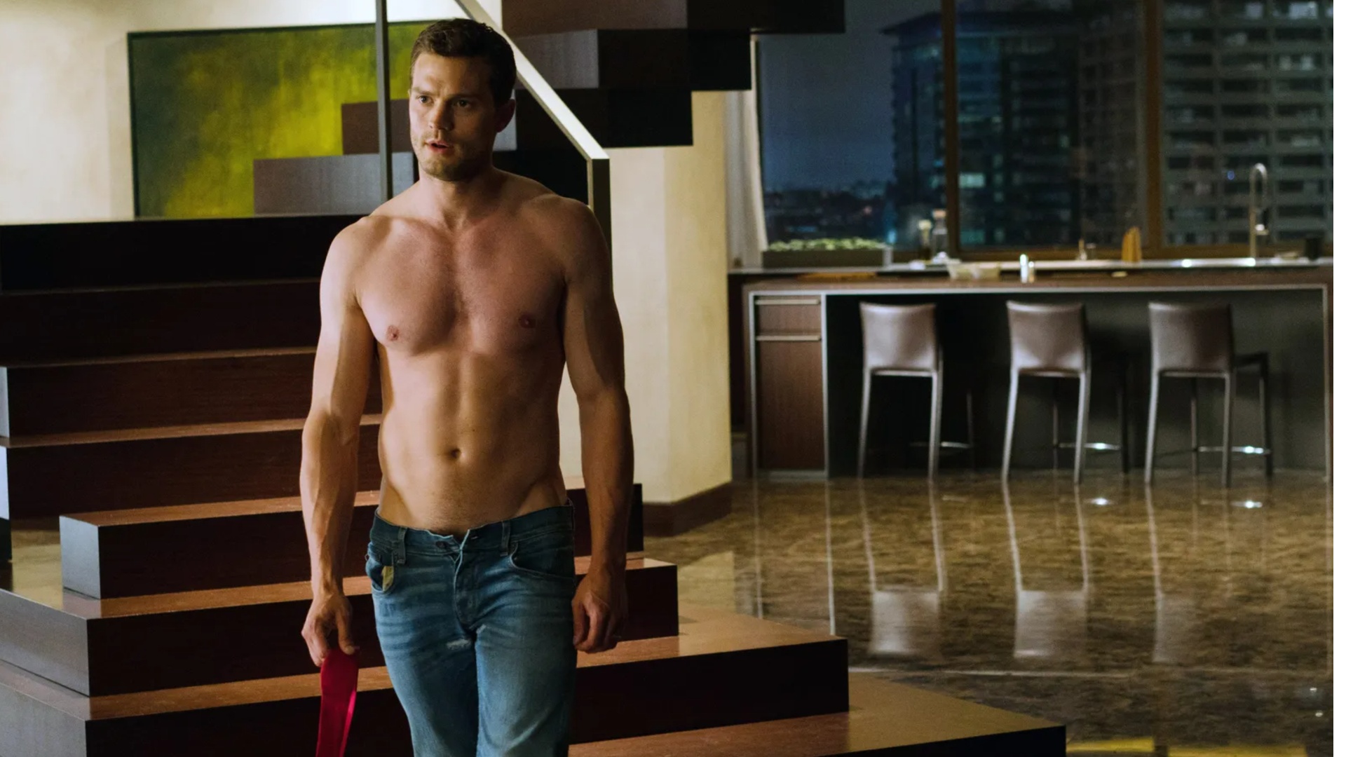 Jamie Dornan Filmed Wearing a “Pouch” Down There