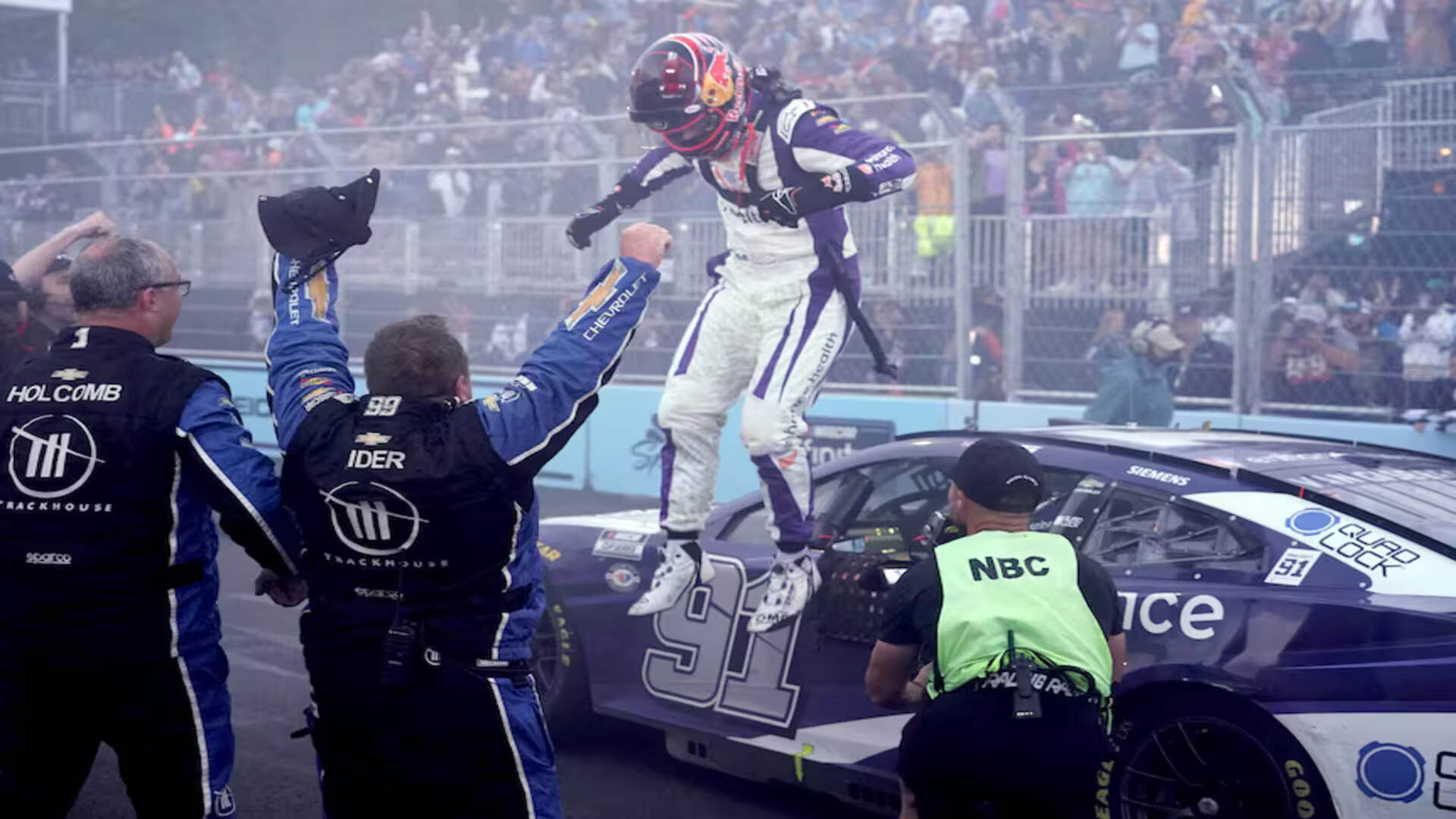 7. Drivers Tossing Helmets After Wins
