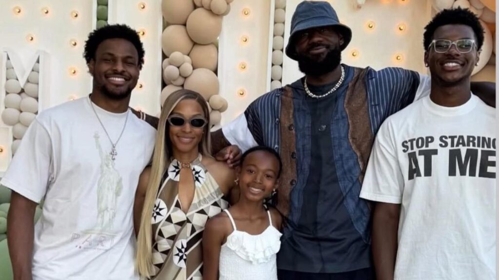 Lebron James with his family