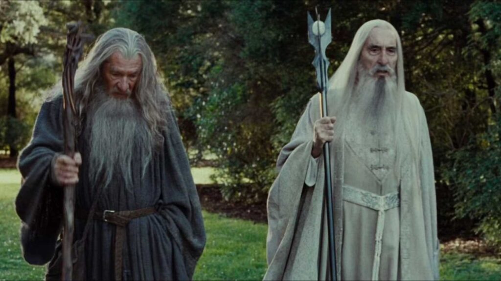 Saruman and Gandalf (Image: New Line Cinema)
