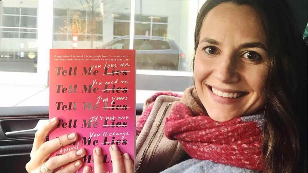 Carola Lovering with her book, 'Tell Me Lies'