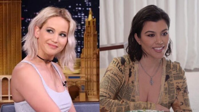 Jennifer Lawrence and Kourtney Kardashians (Image: Hulu, NBC)