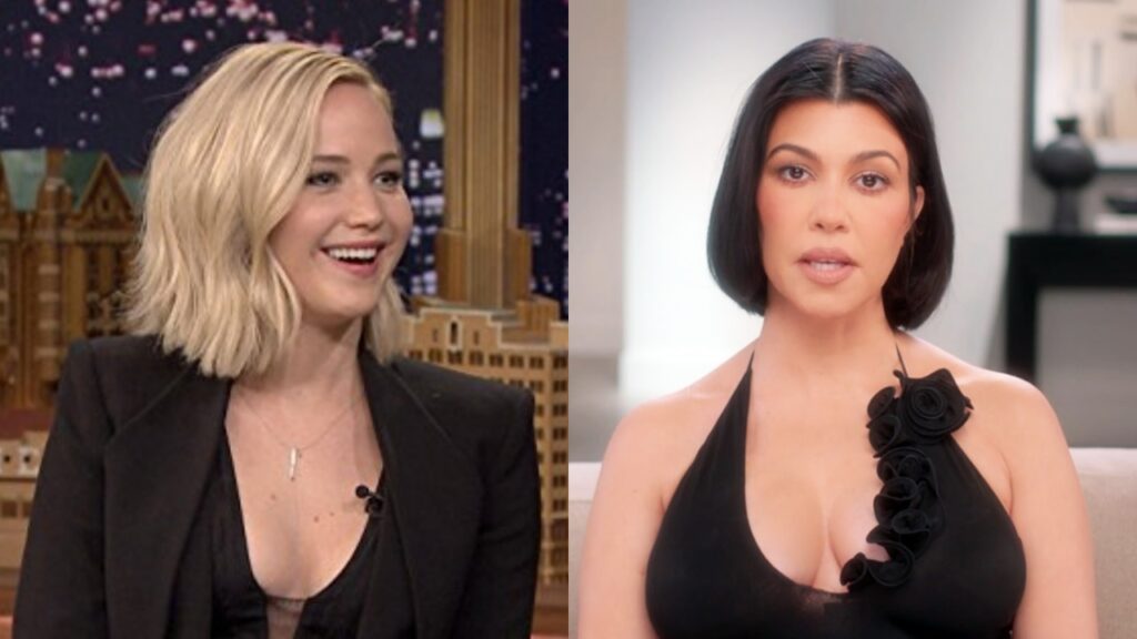 Jennifer Lawrence and Kourtney Kardashians (Image: Hulu, NBC)
