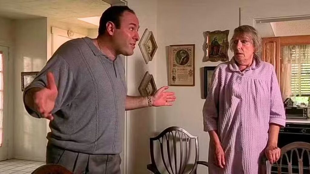 Livia Soprano and Tony in The Sopranos
