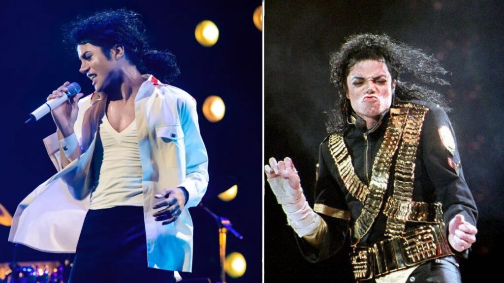 Jaafar Jackson (left) aims to recreate Michael Jackson's (right) iconic performances (Image: People)