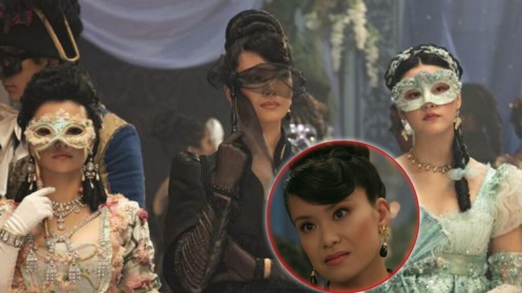 Michelle Mao as Rosemund Li, Katie Leung as Lady Penwood and Isabella Wei and Posy Li (Image: Netflix)