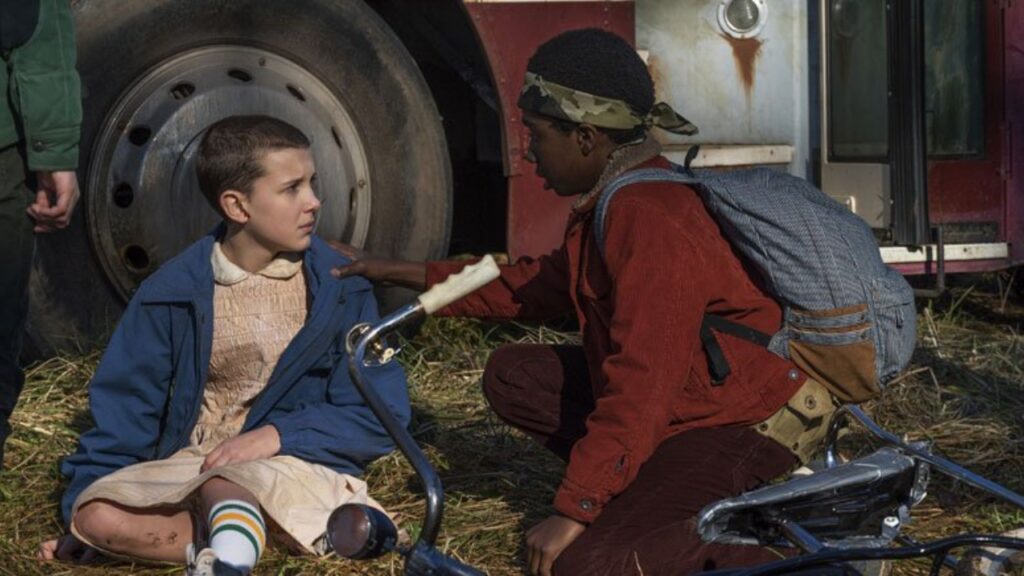 Lucas and El in 'Stranger Things' (Image: Netflix)