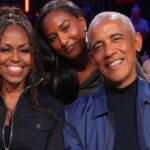 Barack Obama, Michelle Obama and Sasha Obama