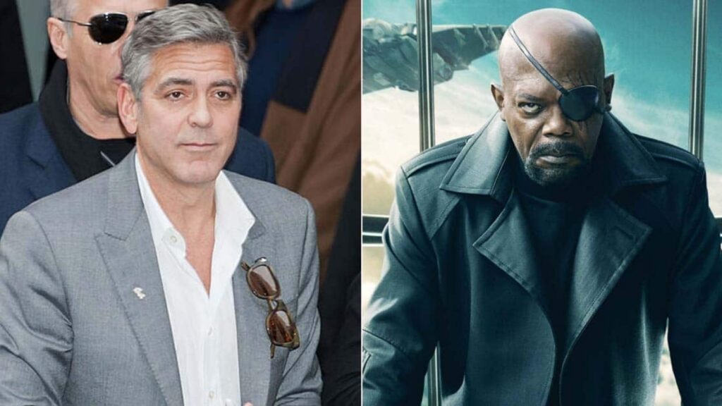 George Clooney and Samuel L Jackson as Nick Fury
