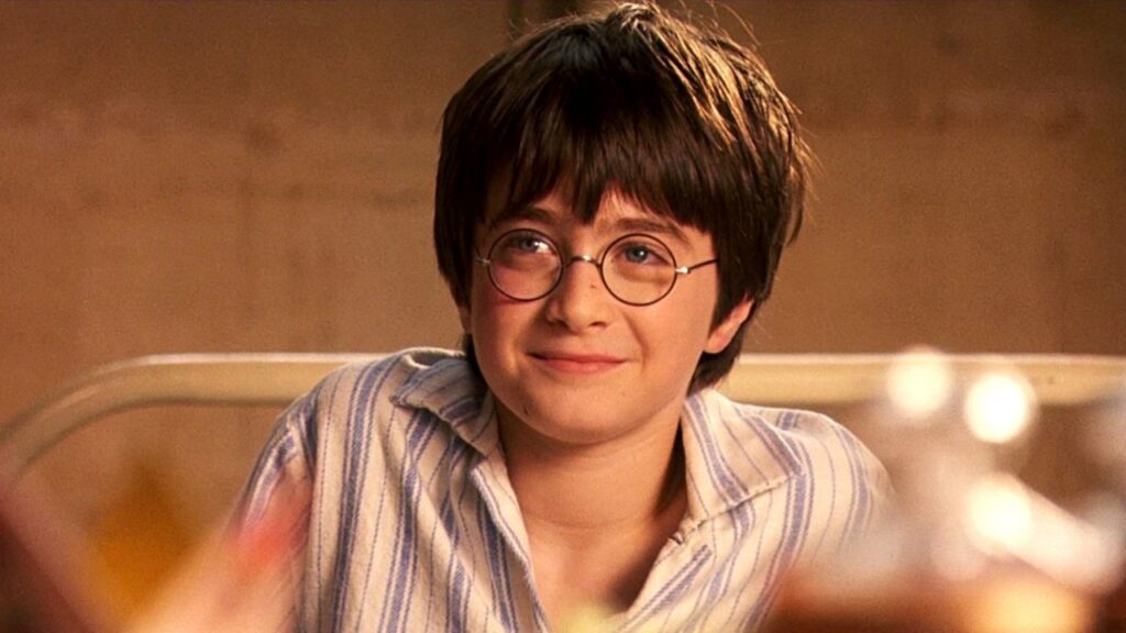 Daniel Radcliffe as Harry Potter in Harry Potter and the Philosopher's Stone