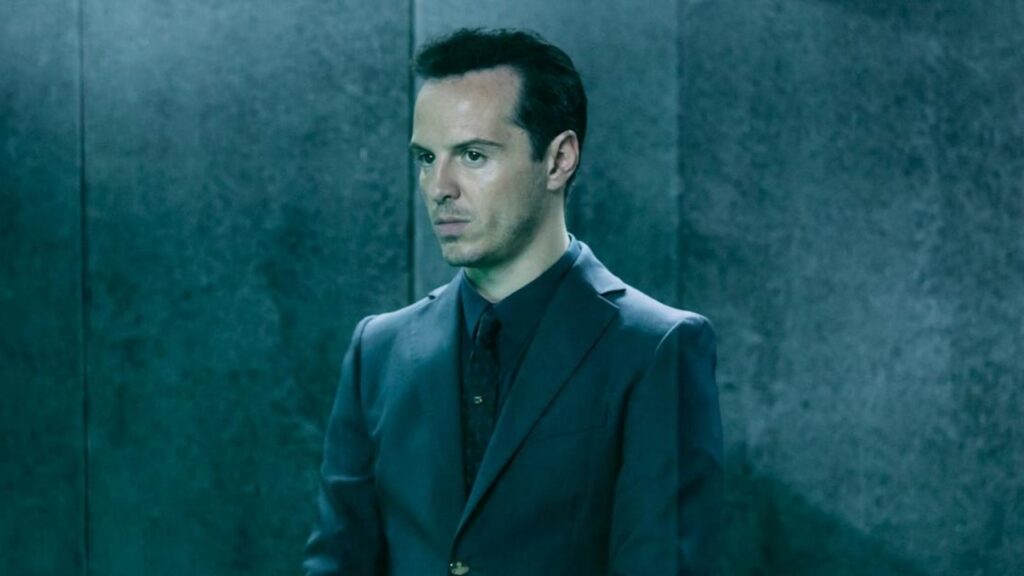 Andrew Scott as Moriarty in 'Sherlock' (Image: BBC One)