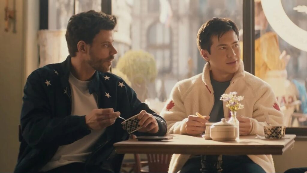 Williams and Arnaud in Heated Rivalry (Image: Accent Aigu Entertainment)