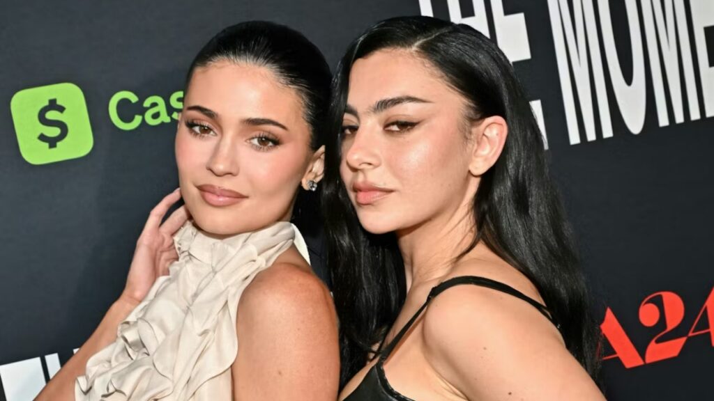 Charli XCX and Kylie Jenner at the premiere of 'The Moment'