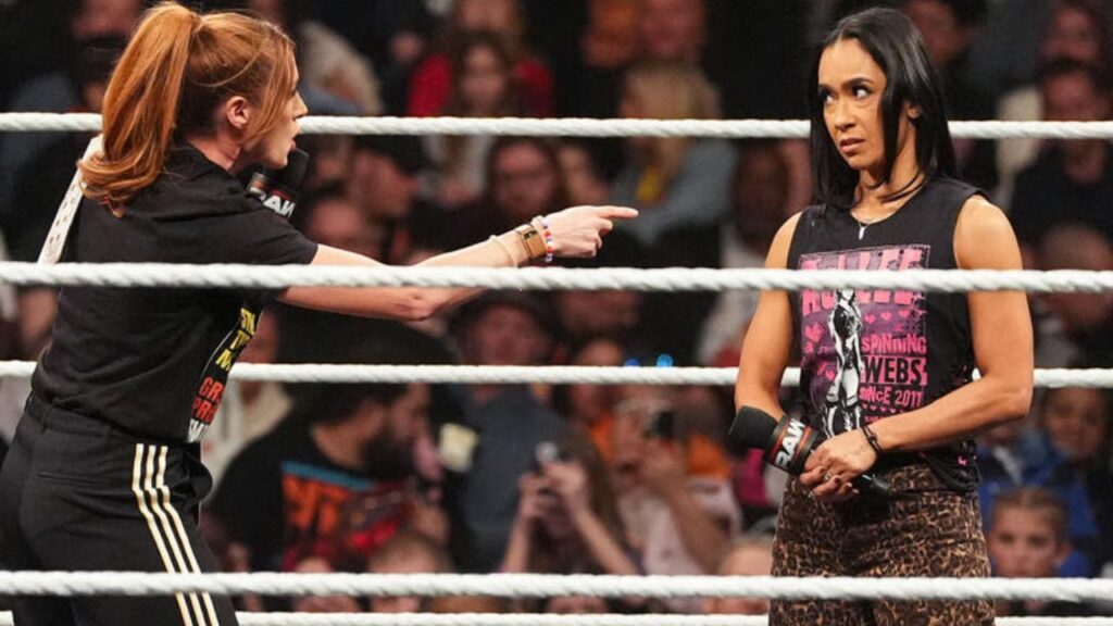 Becky Lynch and AJ Lee