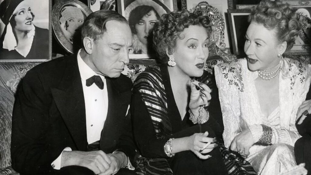 Buster Keaton, Gloria Swanson and Anna Q. Nillson on the set of 'Sunset Boulevard'