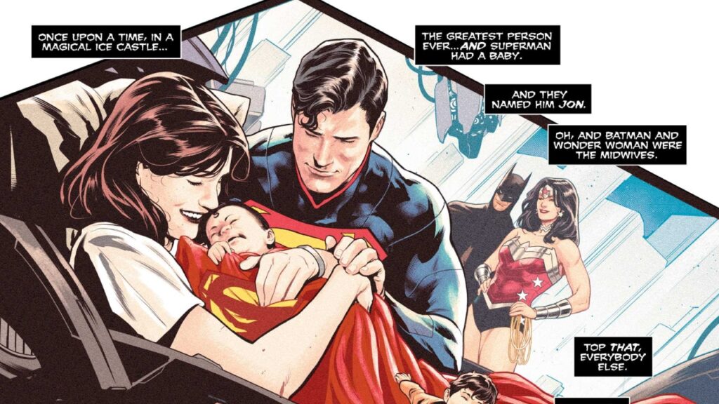 Superman and Jon (Image: DC)