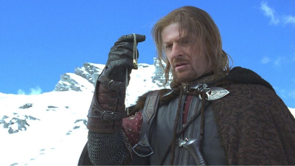 Sean Bean in 'Lord of the Rings' Set