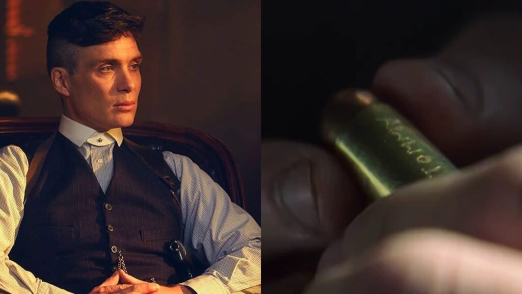 Cillian Murphy as Tommy Shelby and the 'Tommy' bullet (Image: Netflix)
