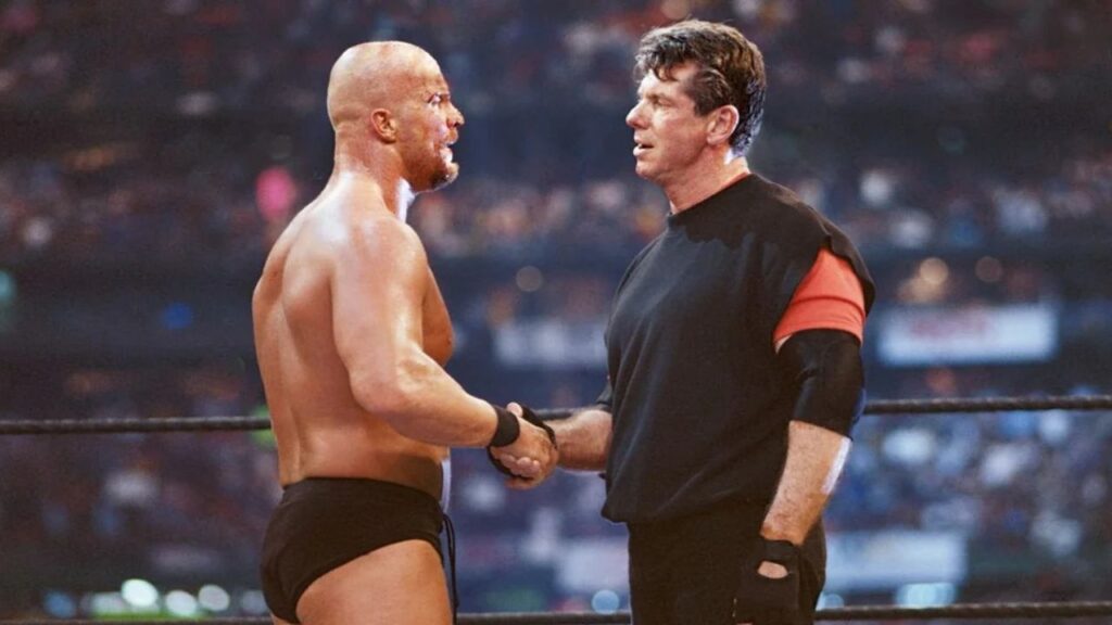 Vince McMahon and Steve Austin at WrestleMania 17